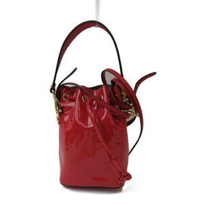 Fendi Montresor Shoulder Bag Red Patent Vernis Leather